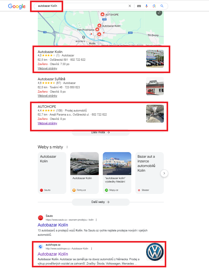 Autobazar Kolín - celkem